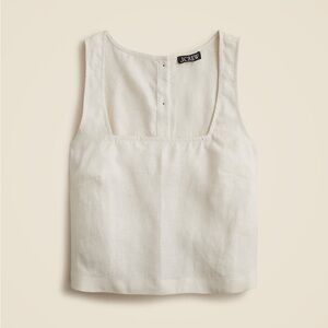 NWT J. Crew Squareneck button-back top in linen